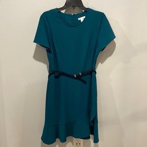 Rich Teel color short-sleeved London Times dress with optional belt - Women’s 10